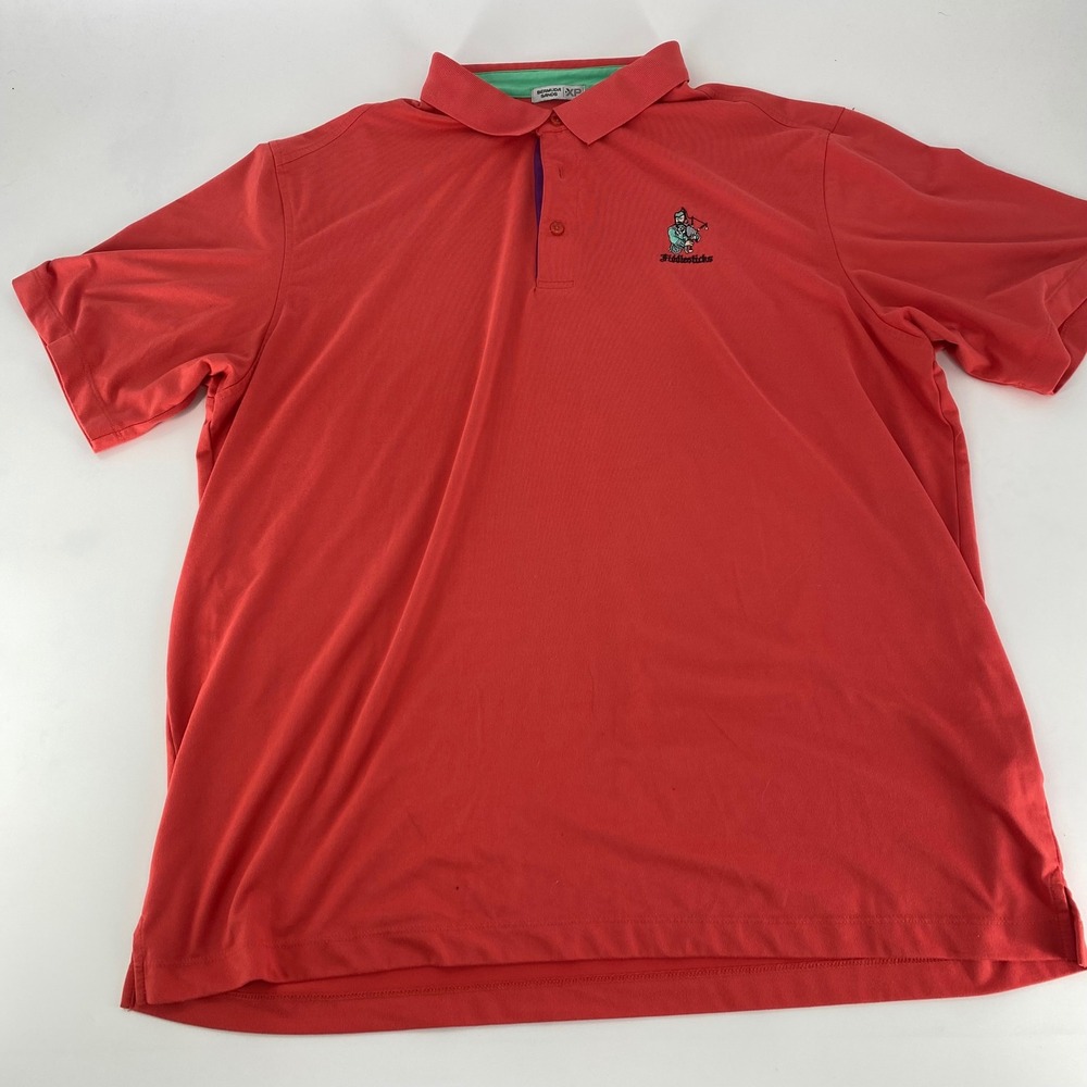 Bermuda Sands Mens Coral Golf Polo Shirt‎ Short Sleeve Xp Embroidered Size  2XL